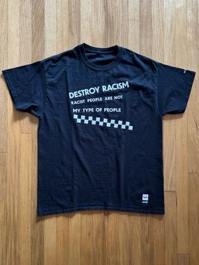 RVCA Black Short‑Sleeve Destroy Racism Tee